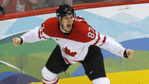Crosby celebrates his gold medal winning goal